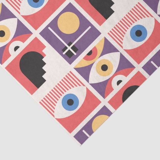 Bauhaus Mid Century Modern Kleurrijk Tissuepapier (Detail)