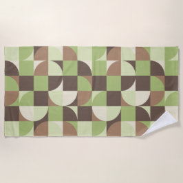 Bauhaus Mid Century Modern Leaf en Tree MCM Strandlaken