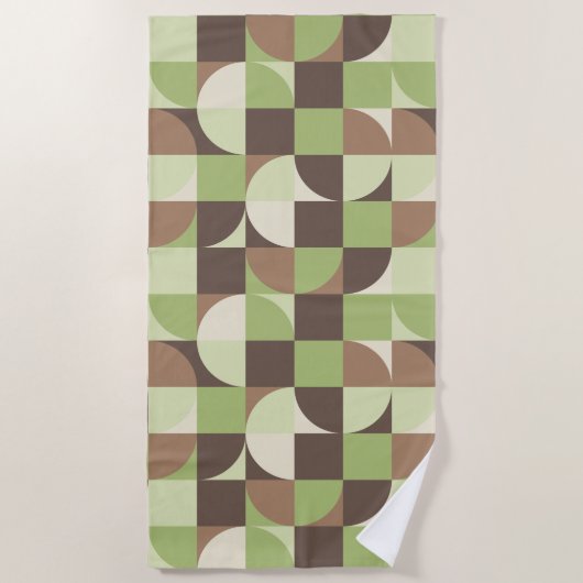 Bauhaus Mid Century Modern Leaf en Tree MCM Strandlaken (Voorkant)