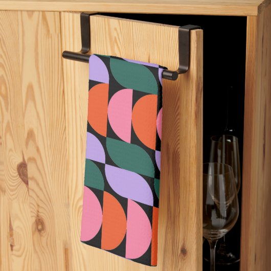 Bauhaus Mid Century Moderne Geometrische MCM Retro Theedoek (Derde Gevouwen)