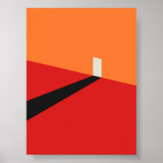 Bauhaus minimalistische deur en schaduw art print