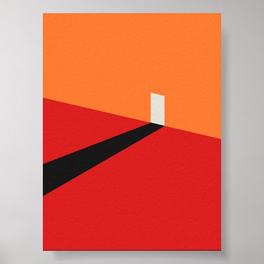 Bauhaus minimalistische deur en schaduw art print (Voorkant)
