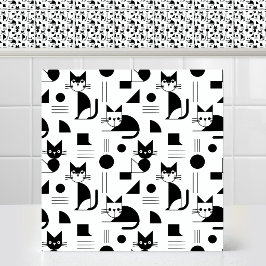 Bauhaus minimalistische geometrische kat herhalend tegeltje