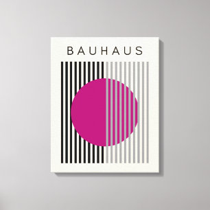 Bauhaus Modern Art Paarse Cirkelstrepen Canvas Afdruk