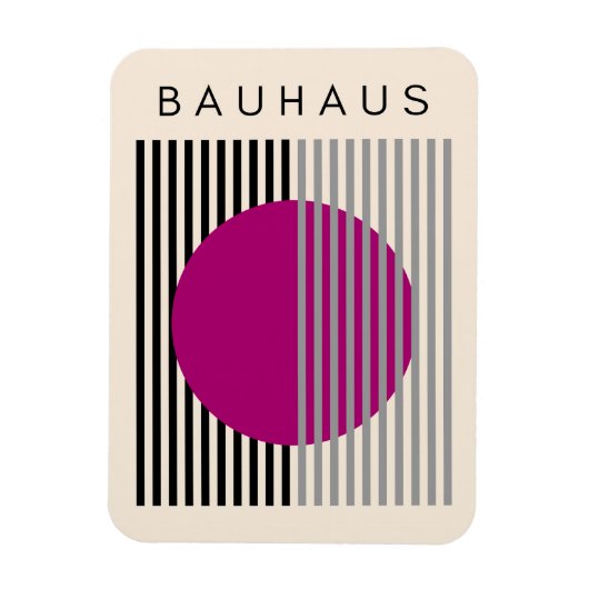 Bauhaus Modern Art Paarse Cirkelstrepen Magneet (Verticaal)