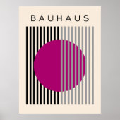 Bauhaus Modern Art Paarse Cirkelstrepen Poster (Voorkant)