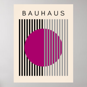 Bauhaus Modern Art Paarse Cirkelstrepen Poster