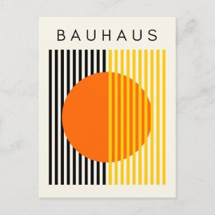 Bauhaus Modern Art Sinaasappel Circle Stripes Briefkaart