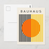 Bauhaus Modern Art Sinaasappel Circle Stripes Briefkaart (Voorkant / Achterkant)