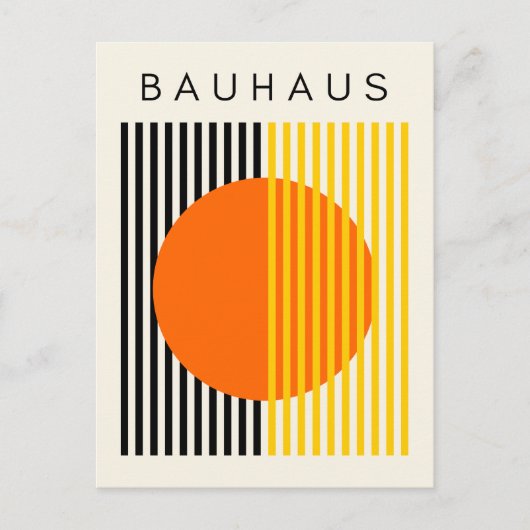 Bauhaus Modern Art Sinaasappel Circle Stripes Briefkaart (Voorkant)