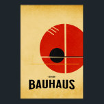 Bauhaus Modern Poster<br><div class="desc">A vibrant,  minimalist poster featuring the word "BAUHAUS" broken into geometric blocks. It utilizes a primary color palette of red,  blue,  and yellow against a black-and-cream background,  emphasizing bold sans-serif typography and modular shapes.</div>