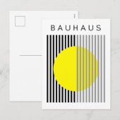 Bauhaus Moderne Kunst Gele Cirkel Strepen Feestdagenkaart (Voorkant / Achterkant)