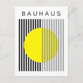 Bauhaus Moderne Kunst Gele Cirkel Strepen Feestdagenkaart (Voorkant)
