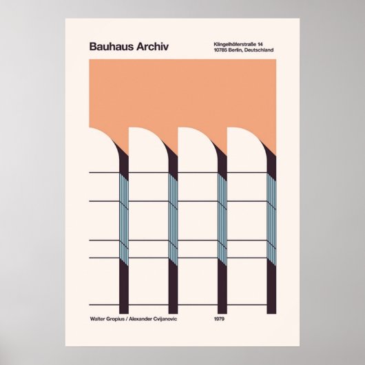 Bauhaus, modernistisch, minimalistisch, geometrisc poster (Voorkant)