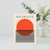 Bauhaus Oranje rode zon Briefkaart (Staand voorkant)