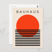 Bauhaus Oranje rode zon Briefkaart (Voorkant / Achterkant)