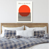 Bauhaus Oranje rode zon Canvas Afdruk (Insitu (Slaapkamer))