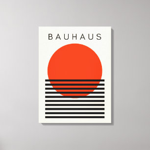 Bauhaus Oranje rode zon Canvas Afdruk