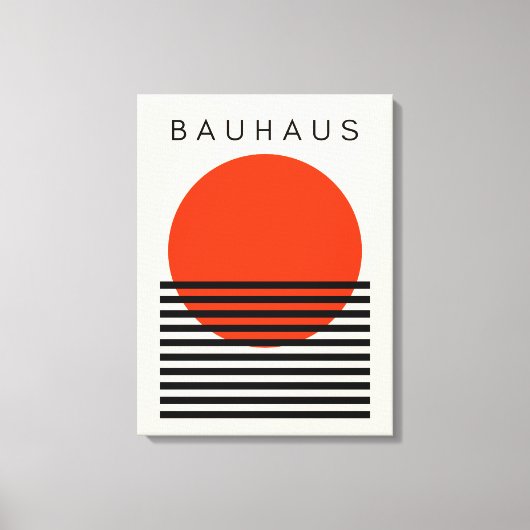 Bauhaus Oranje rode zon Canvas Afdruk (Voorkant)