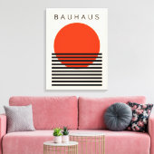 Bauhaus Oranje rode zon Canvas Afdruk (Insitu (Woonkamer))