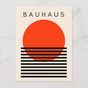 Bauhaus Oranje rode zon Feestdagenkaart