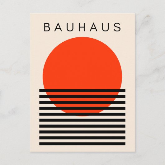 Bauhaus Oranje rode zon Feestdagenkaart (Voorkant)