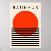 Bauhaus Oranje rode zon Poster (Voorkant)