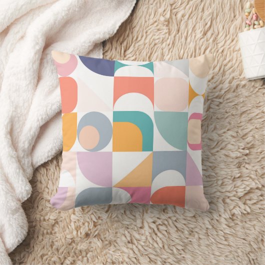 Bauhaus pastel tegel patroon Groot Kussen (Deken)
