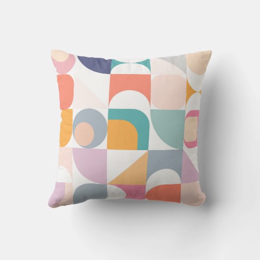 Bauhaus pastel tegel patroon Groot Kussen (Achterkant)