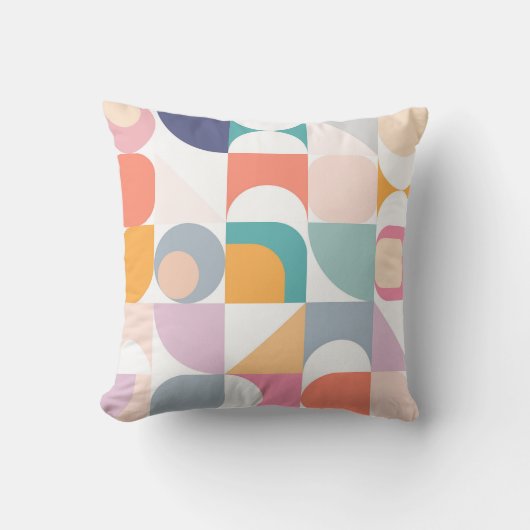 Bauhaus pastel tegel patroon Groot Kussen (Voorkant)