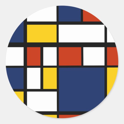 Bauhaus-patroon Ronde Sticker (Voorkant)