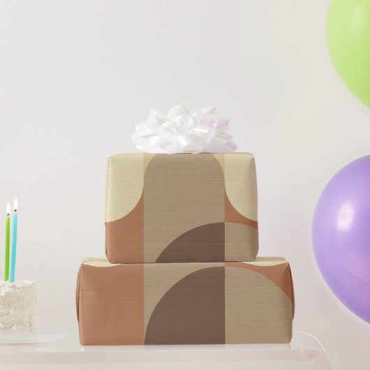 Bauhaus Pattern Brown Earth Tones uit 1970 Cadeaupapier (Feestgeschenken)