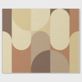 Bauhaus Pattern Brown Earth Tones uit 1970 Cadeaupapier (Vlak)