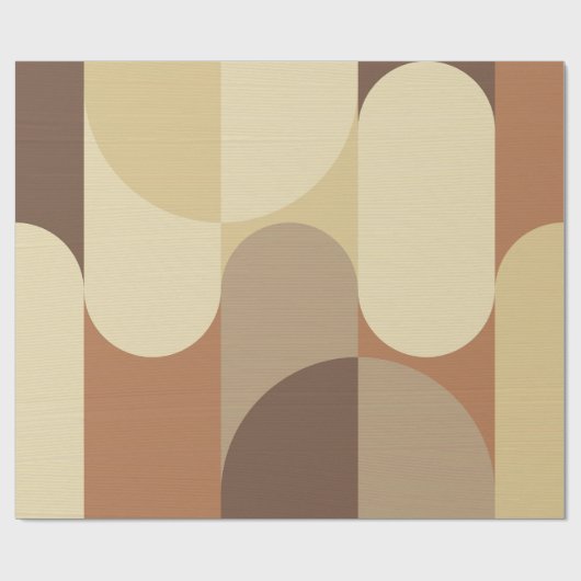 Bauhaus Pattern Brown Earth Tones uit 1970 Cadeaupapier (Vlak)