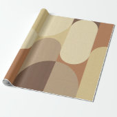 Bauhaus Pattern Brown Earth Tones uit 1970 Cadeaupapier (Uitgerold)