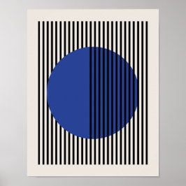 Bauhaus Poster, Blauwe Cirkellijnen Poster B7