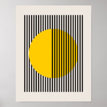 Bauhaus Poster, gele cirkellijnen Poster B6