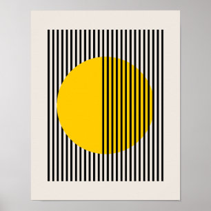 Bauhaus Poster, gele cirkellijnen Poster B6