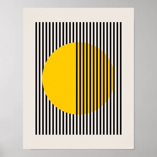 Bauhaus Poster, gele cirkellijnen Poster B6 (Voorkant)