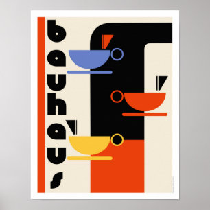 Bauhaus poster voor keukenkoffiekunst