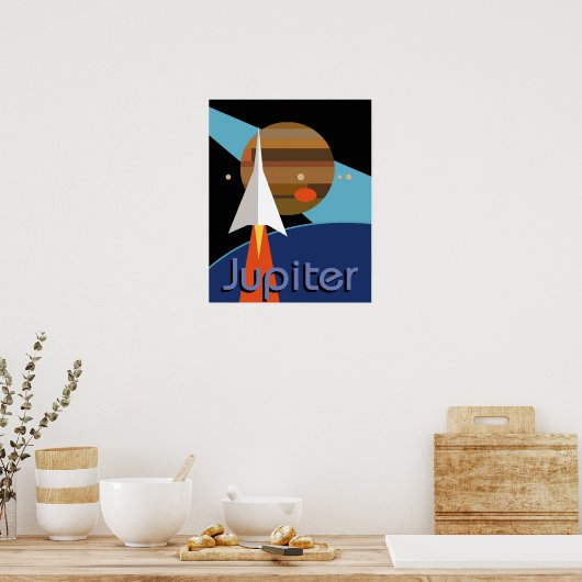 bauhaus raket space art deco midden eeuw poster (Keuken)