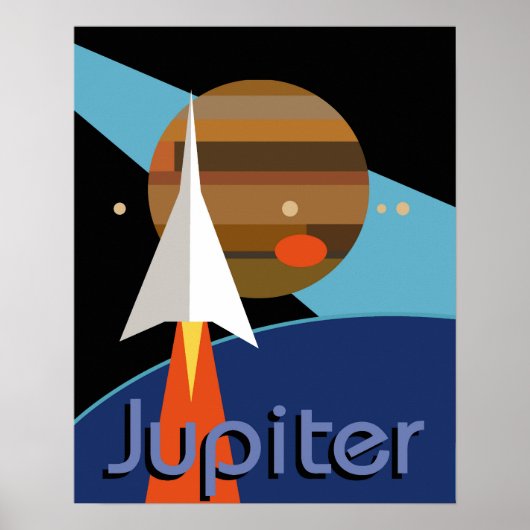 bauhaus raket space art deco midden eeuw poster (Voorkant)