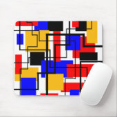 Bauhaus Rechthoeken en Lijnen - Wit Muismat (Met muis)