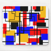 Bauhaus Rechthoeken en Lijnen - Wit Muismat (Voorkant)