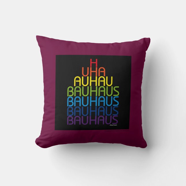 Bauhaus Regenboog Type Design Kussen (Voorkant)