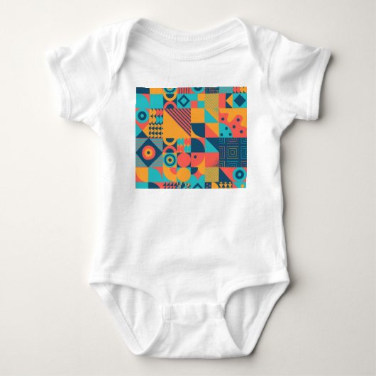 Bauhaus Retro: 70s geometrische musical Romper (Voorkant)