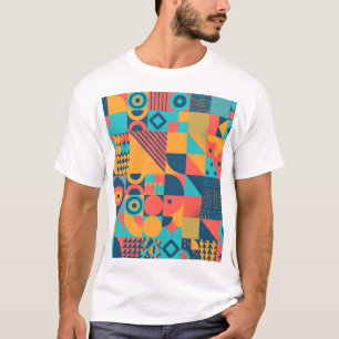 Bauhaus Retro: 70s geometrische musical T-shirt