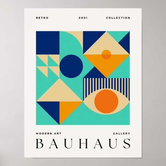 Bauhaus Retro Art Print Geometrisch Poster (Voorkant)