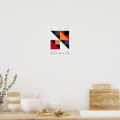 Bauhaus Retro Art Print Geometrisch Poster (Keuken)
