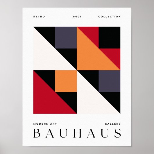 Bauhaus Retro Art Print Geometrisch Poster (Voorkant)